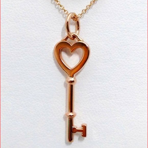 Tiffany & Co Heart Key 18K Rose Gold Necklace